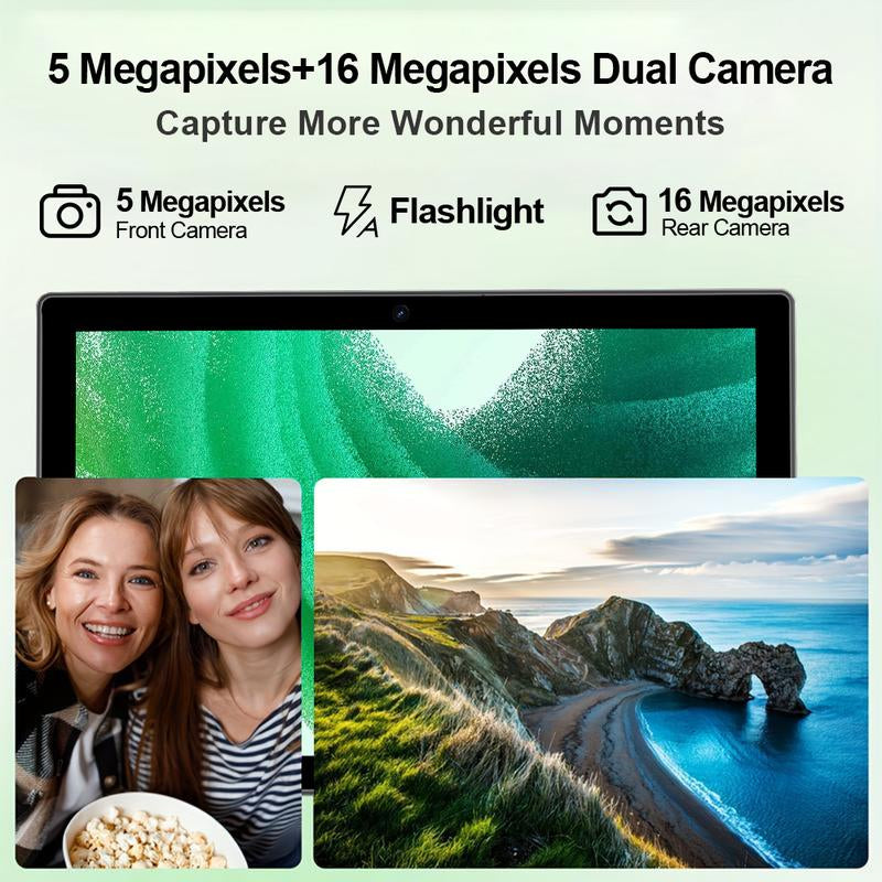 10.1 Inch Android 14 Tablet with Case, 256GB ROM, 5000Mah Battery, 1280X800 IPS FHD Touchscreen, 5MP+16MP Camera, Bluetooth,Wifi,Metal Body